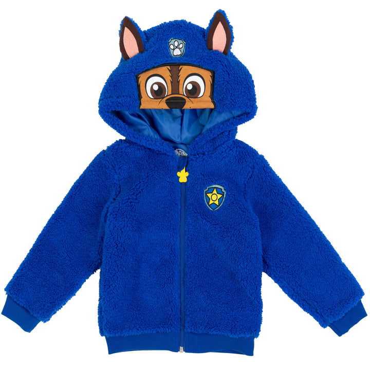 Paw Patrol Chase Cozy Sherpa Zip Up Cosplay Hoodie