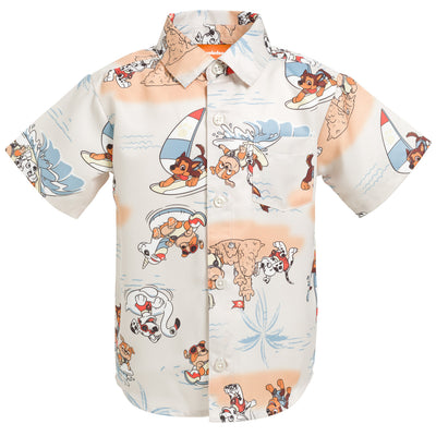 Camisa de vestir con botones hawaianos de la Patrulla Canina