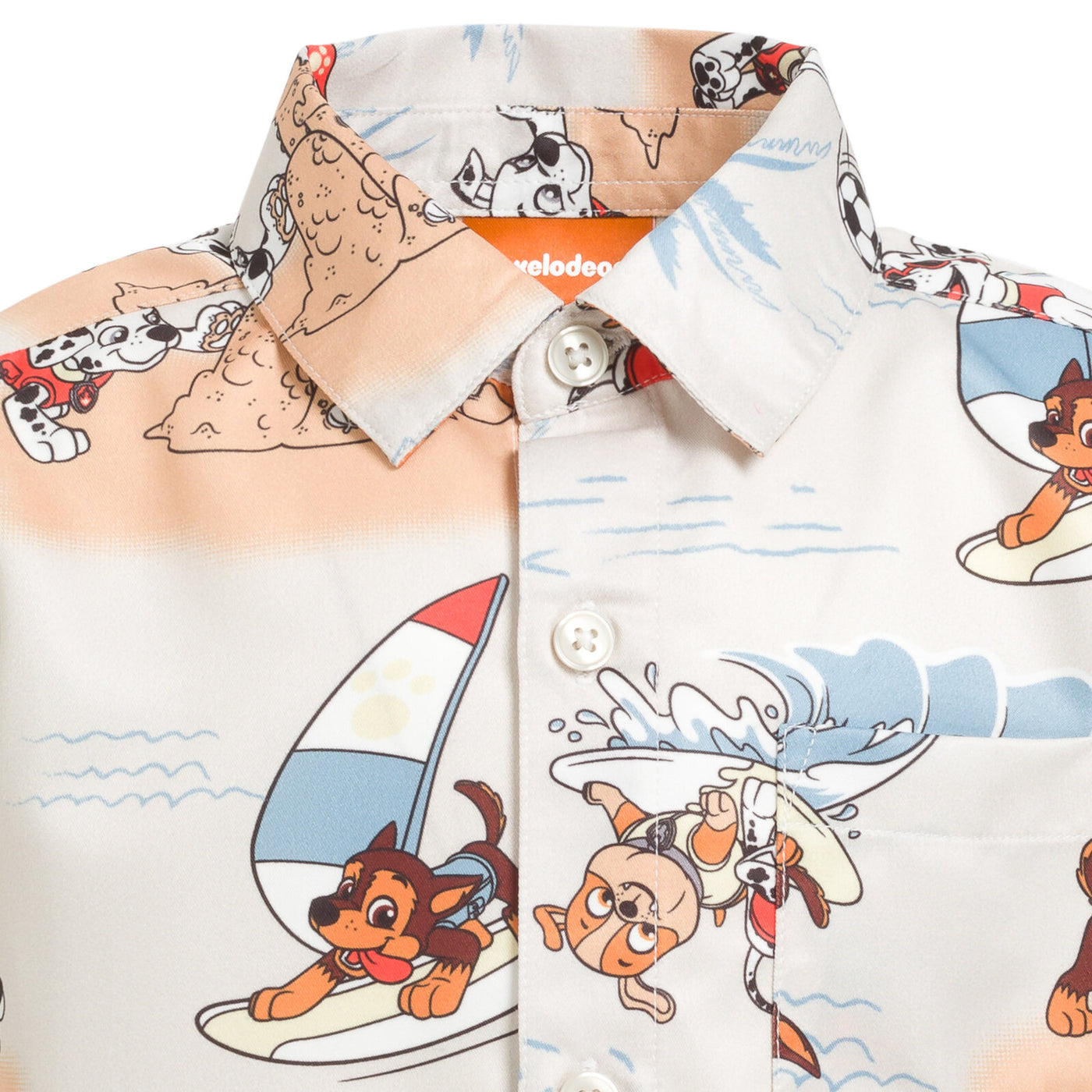 Camisa de vestir con botones hawaianos de la Patrulla Canina