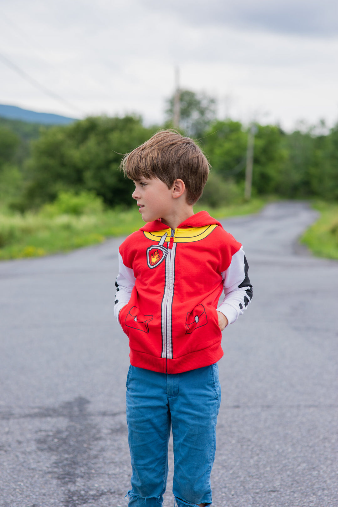 Paw Patrol Marshall Fleece Zip Up Cosplay Hoodie