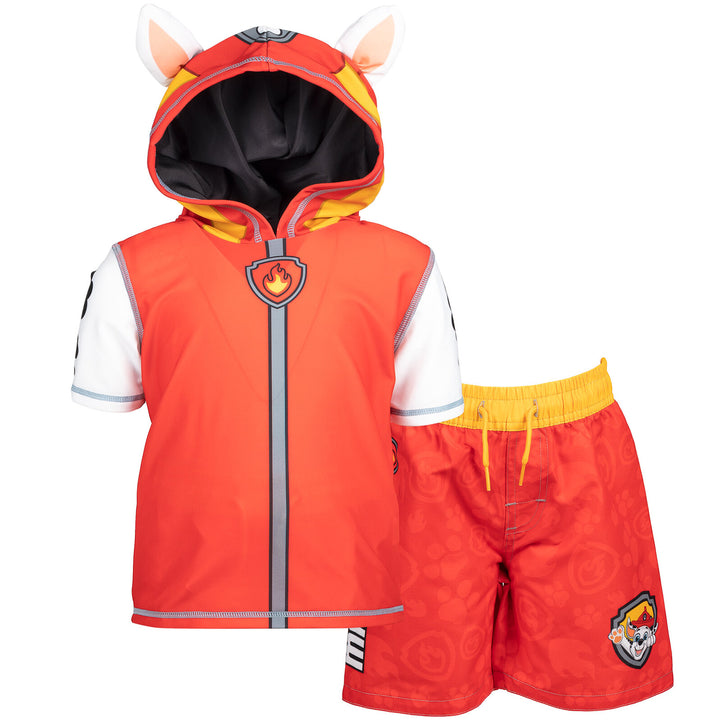 Paw Patrol Marshall Rash Guard and Swim Trunks Outfit Set