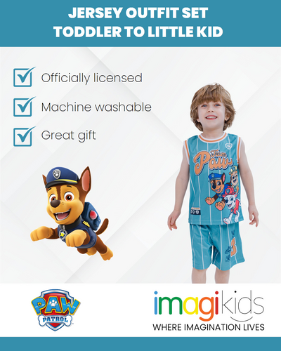 Paw Patrol Mesh Jersey Tank Top and Basketball Shorts Athletic Outfit Set