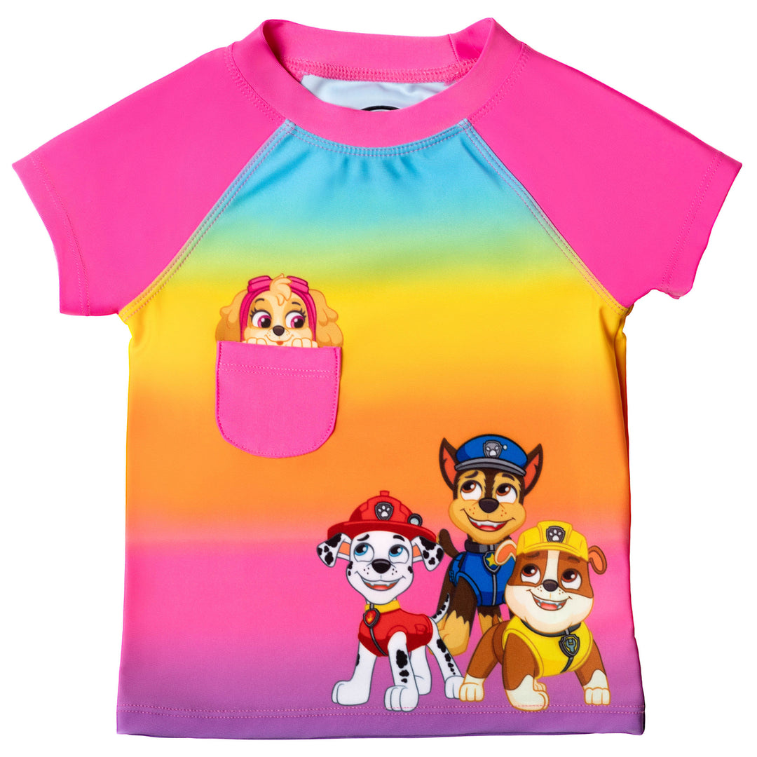 Paw Patrol One Piece Bathing Suit Rash Guard Tankini Top Bikini Bottom and Skort 5 Swimsuit Set