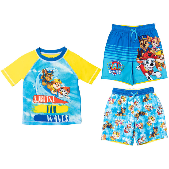 Paw Patrol Pullover Rash Guard and Swim Trunks