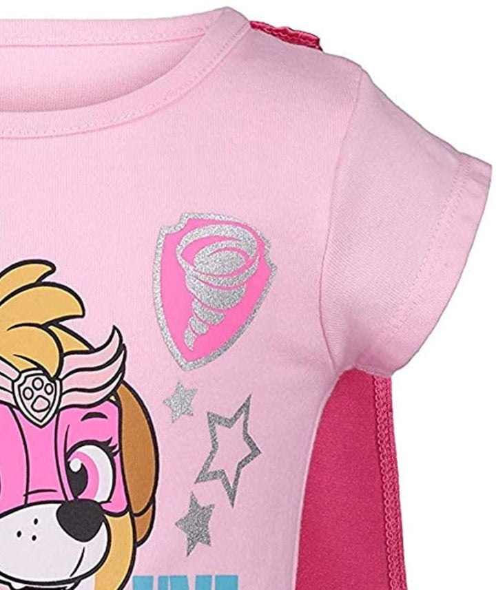 Paw Patrol Skye - Camiseta de cosplay, tutú de tul, capa y máscara, conjunto de 4 piezas