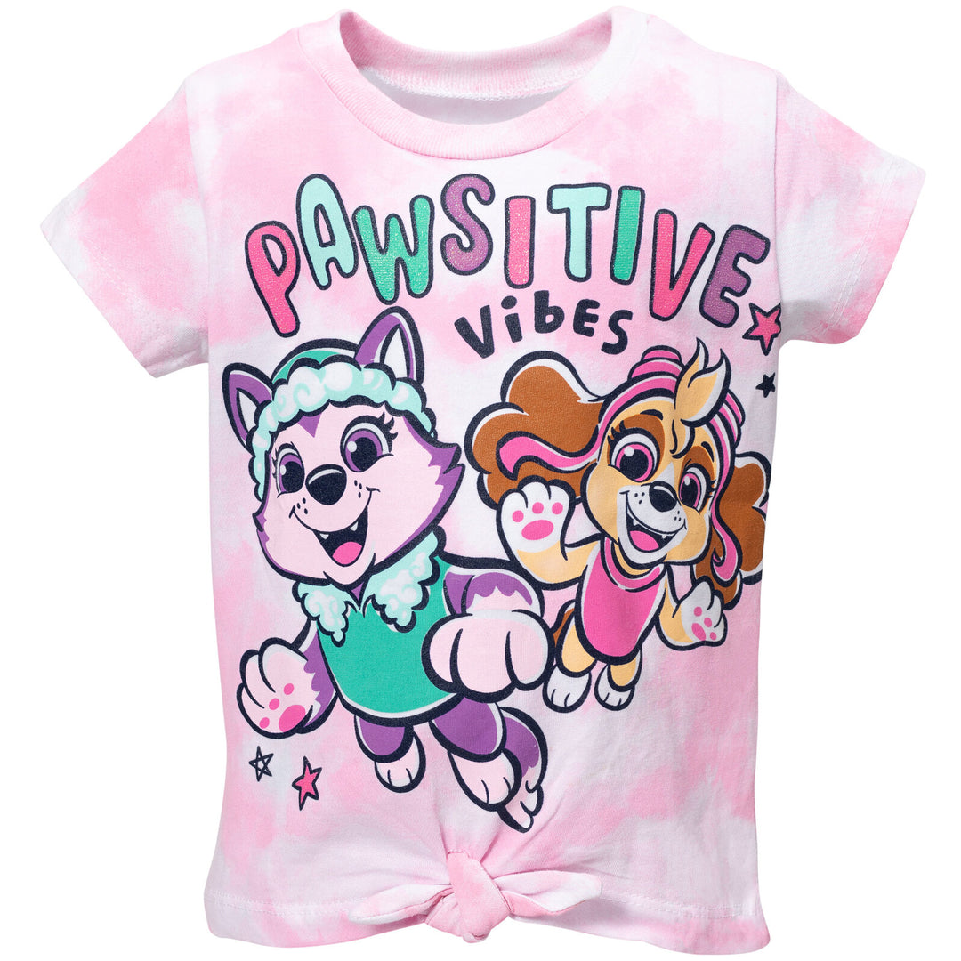 Camiseta gráfica anudada de Paw Patrol y pantalones cortos