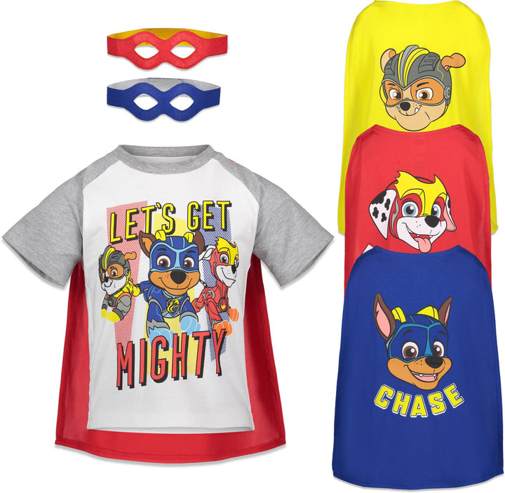 Paw Patrol 6 Piece Outfit Set: T-Shirt Cape Mask