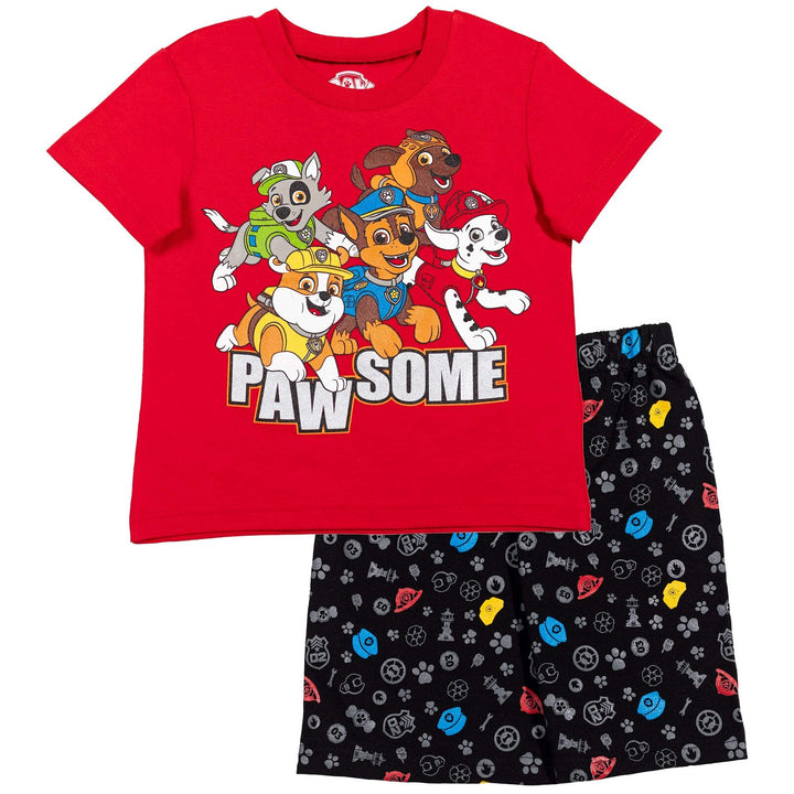 Paw Patrol French Terry Short Sleeve Graphic T-Shirt & Shorts Set