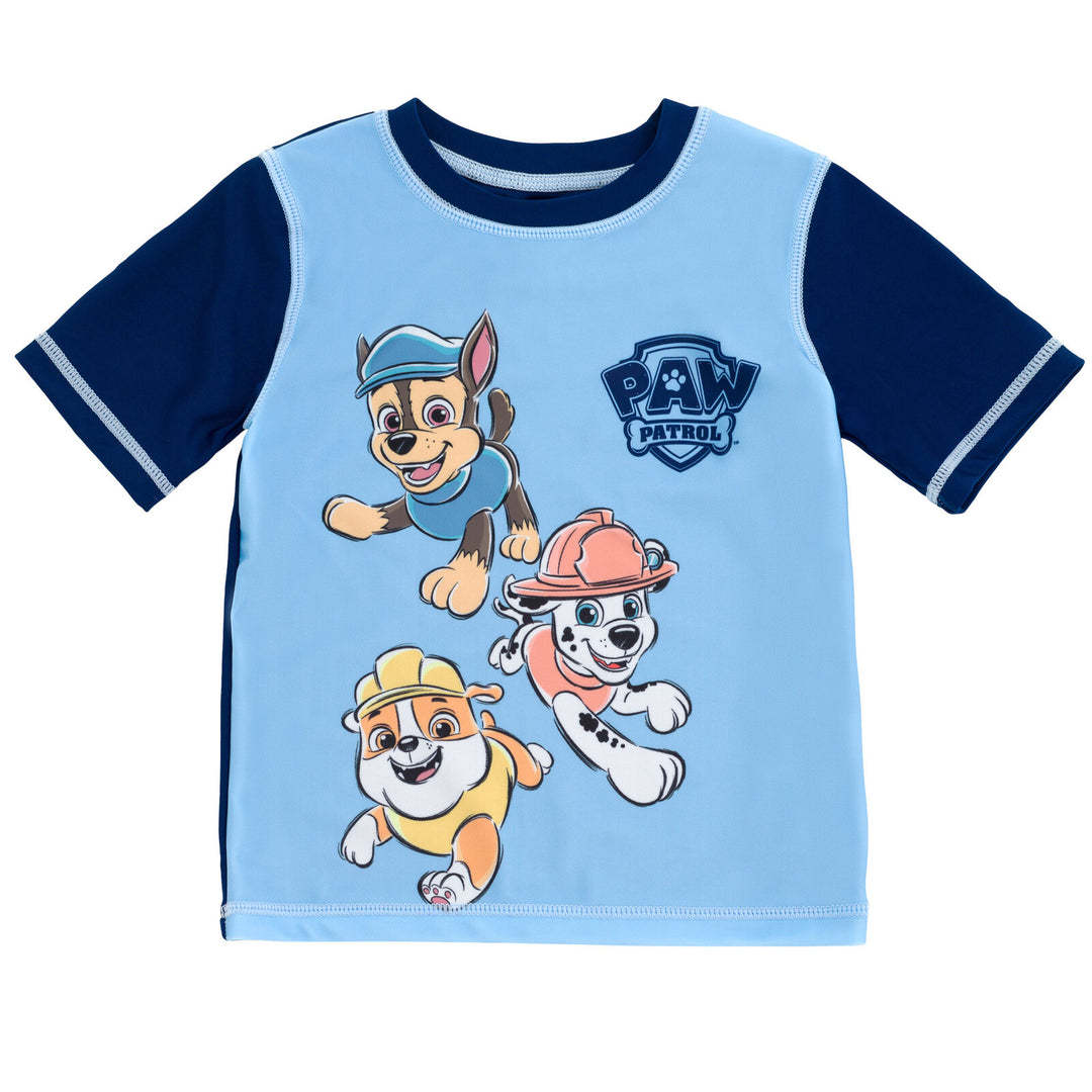 Paw Patrol UPF 50+ Rash Guard Swim Trunks Outfit Set