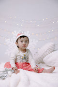 Peanuts Christmas Baby Bodysuit, Pants and Velour Hat 3 Piece Outfit Set Newborn to Infant
