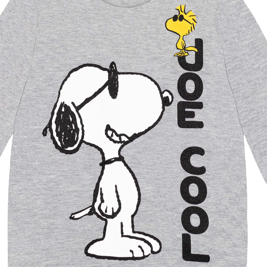 Peanuts Jogger Conjunto de camiseta gráfica de manga larga y pantalones de vellón