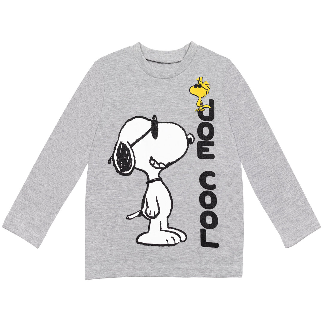 Peanuts Jogger Conjunto de camiseta gráfica de manga larga y pantalones de vellón