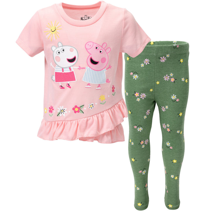 Peppa Pig Crossover T-Shirt and Leggings Outfit Set