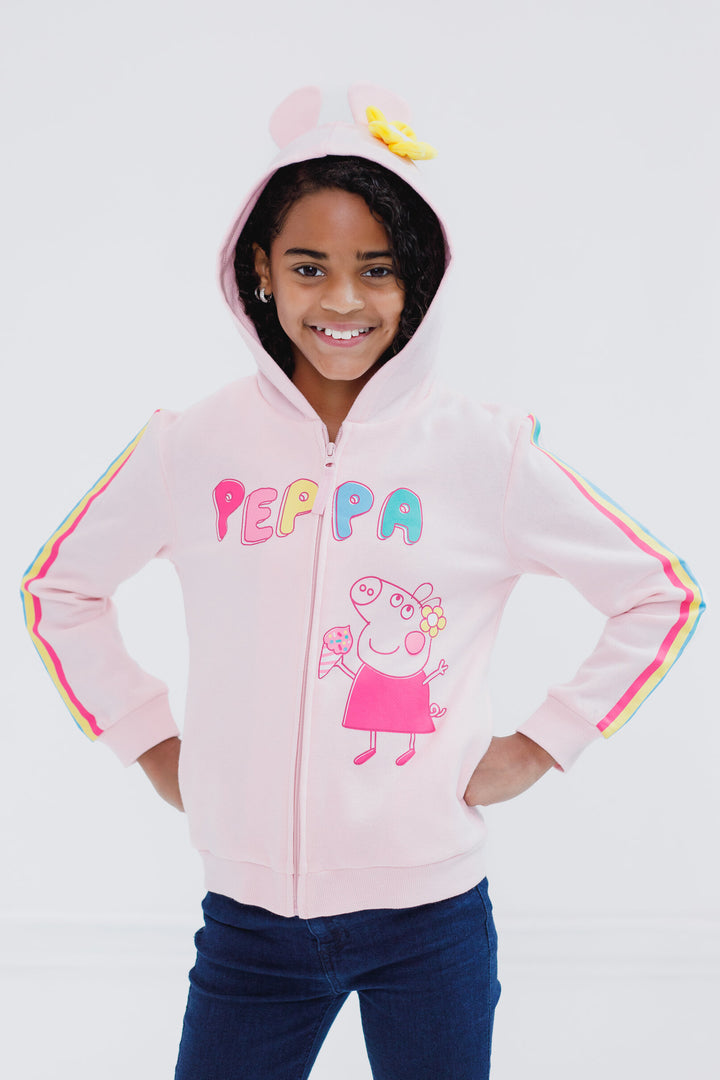 Peppa Pig Girls Fleece Zip Up Hoodie