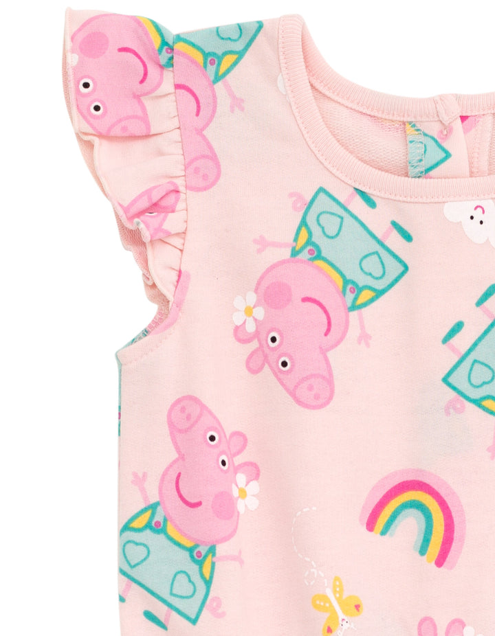 Peppa Pig Girls French Terry Sleeveless Romper