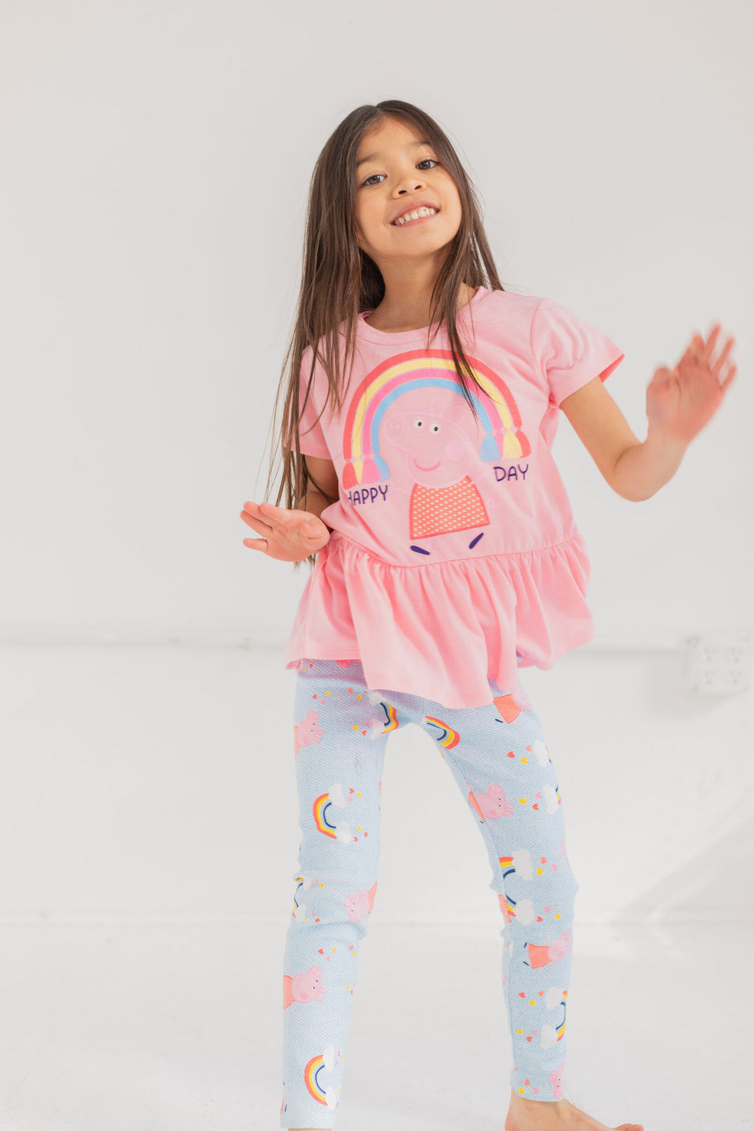 Peppa Pig Peplum T-Shirt and Leggings Outfit Set