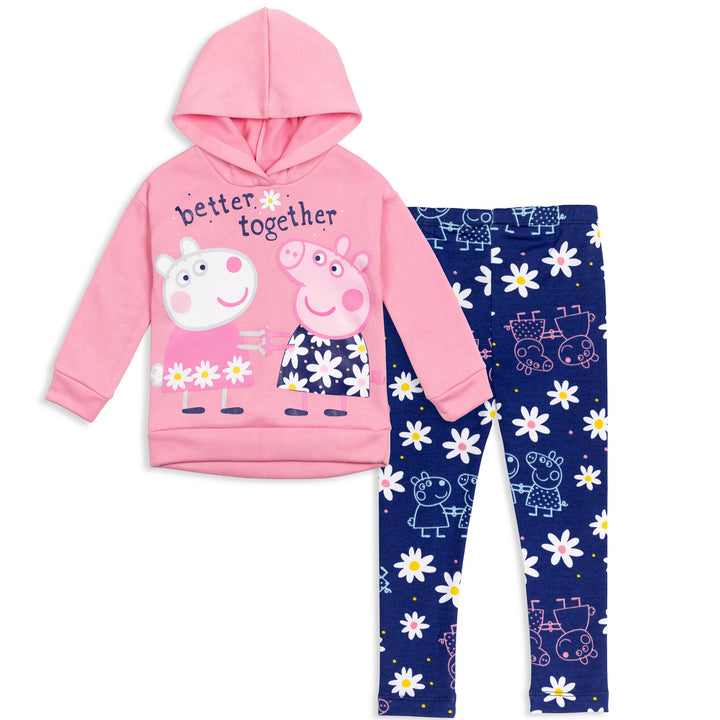 Peppa Pig Pullover Fleece Hoodie and Leggings Outfit Set