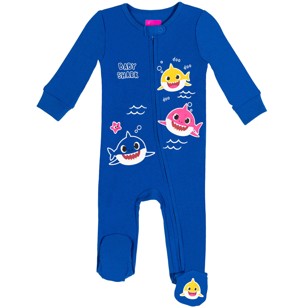 Pinkfong Baby Shark 2 Pack Zip Up Sleep N' Play Coveralls