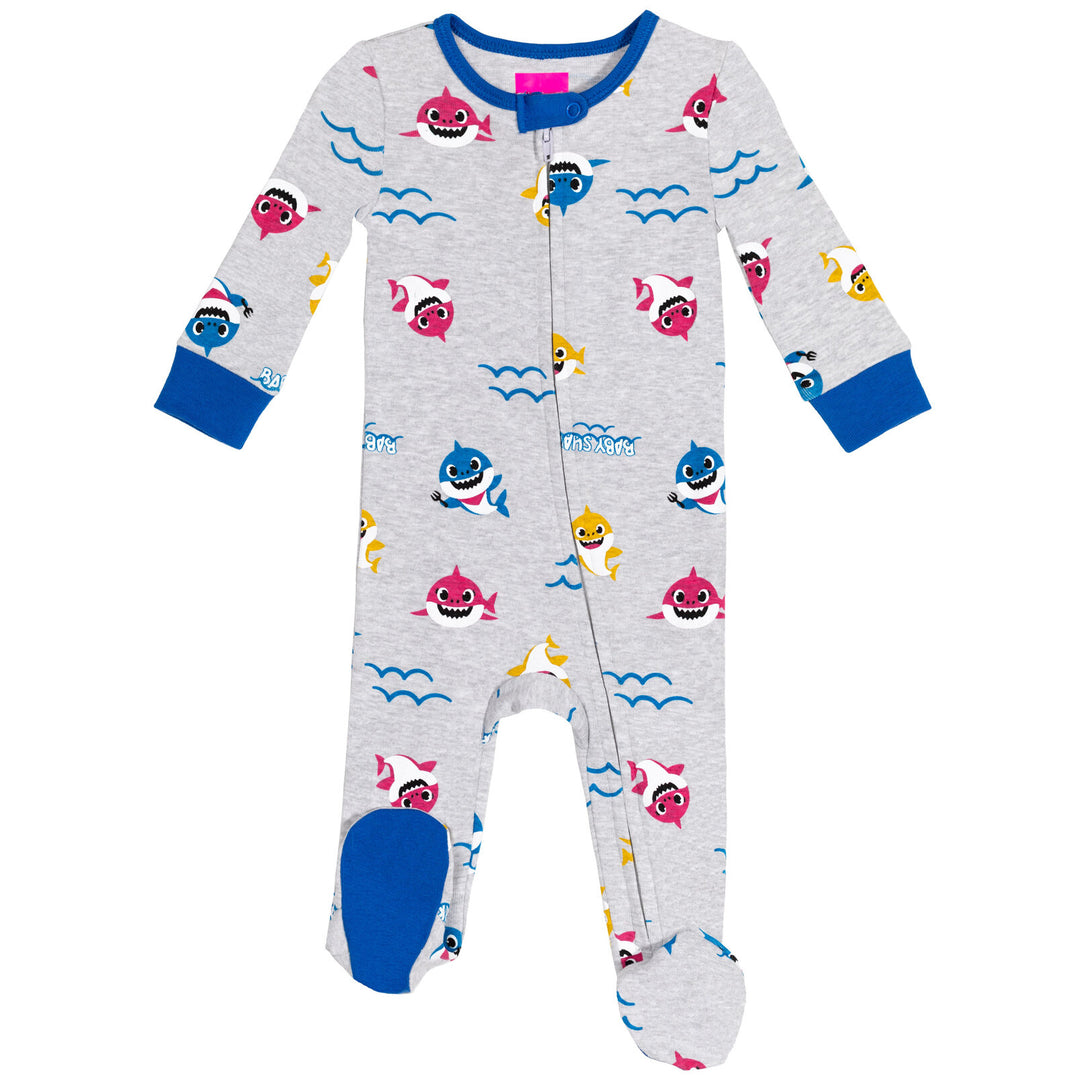 Pinkfong Baby Shark 2 Pack Zip Up Sleep N' Play Coveralls