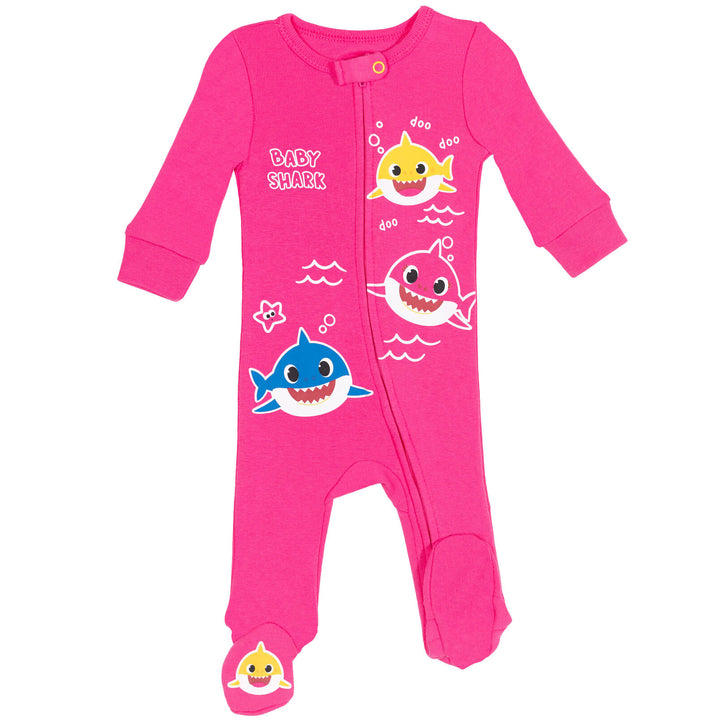 Pinkfong Baby Shark 2 Pack Zip Up Sleep N' Play Coveralls