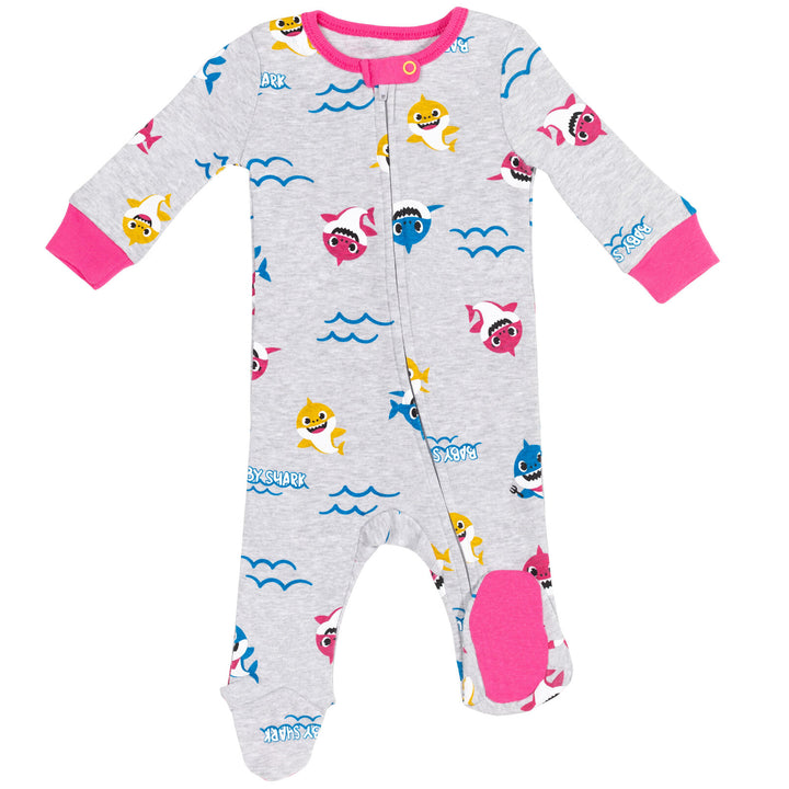 Pinkfong Baby Shark 2 Pack Zip Up Sleep N' Play Coveralls