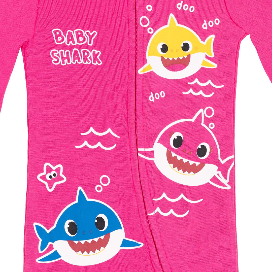 Pinkfong Baby Shark 2 Pack Zip Up Sleep N' Play Coveralls