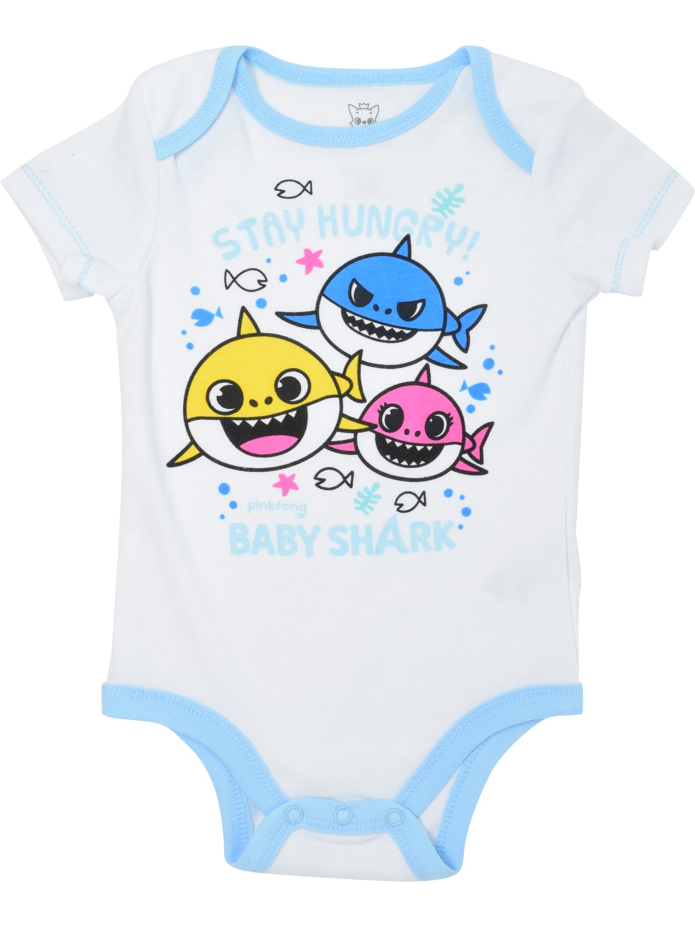 Pinkfong Baby Shark Bodysuit Pants and Bib 3 Piece Outfit Set
