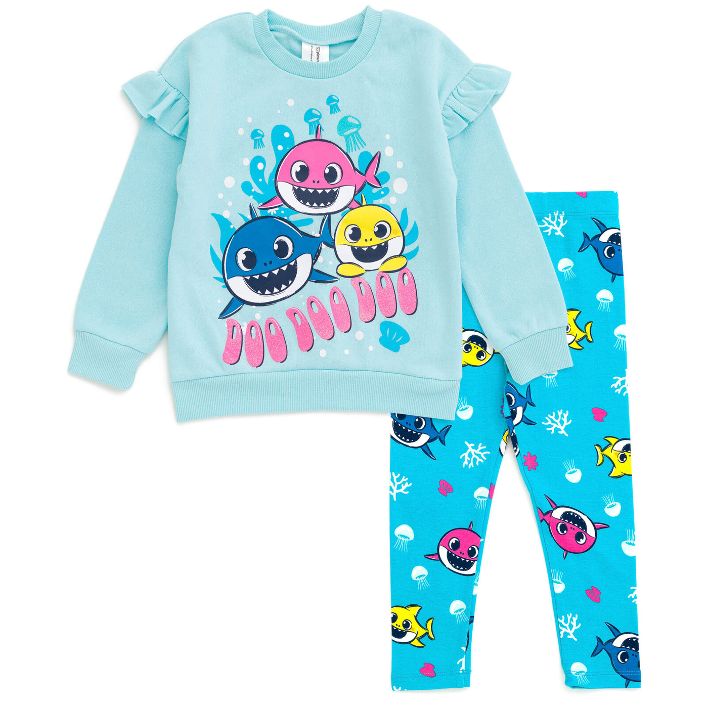 Pinkfong Baby Shark Fleece Sweatshirt and Leggings Outfit Set