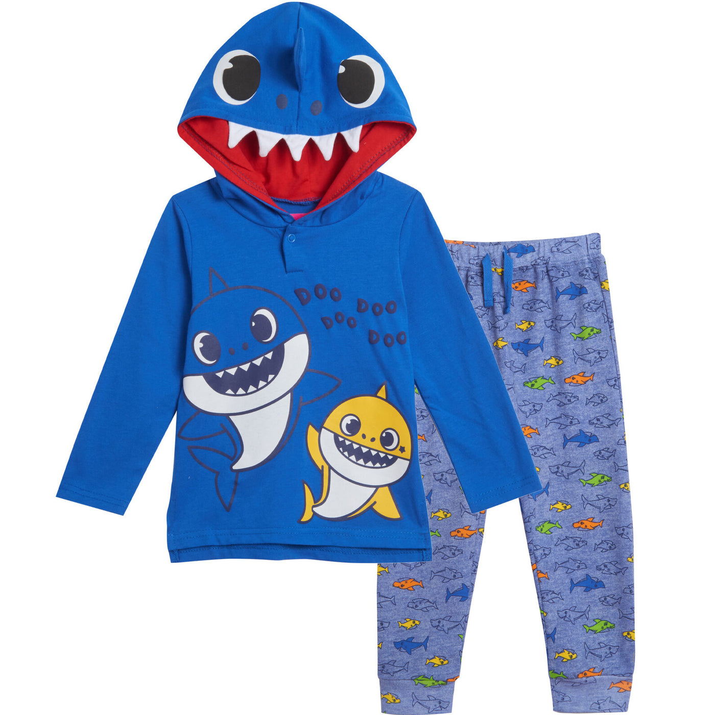 Pinkfong Baby Shark Pullover Costume Hoodie and French Terry Pants Outfit Set
