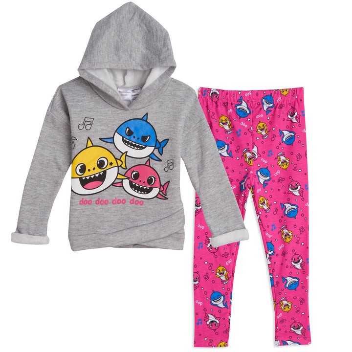 Pinkfong Baby Shark - Conjunto de sudadera con capucha y leggings de forro polar