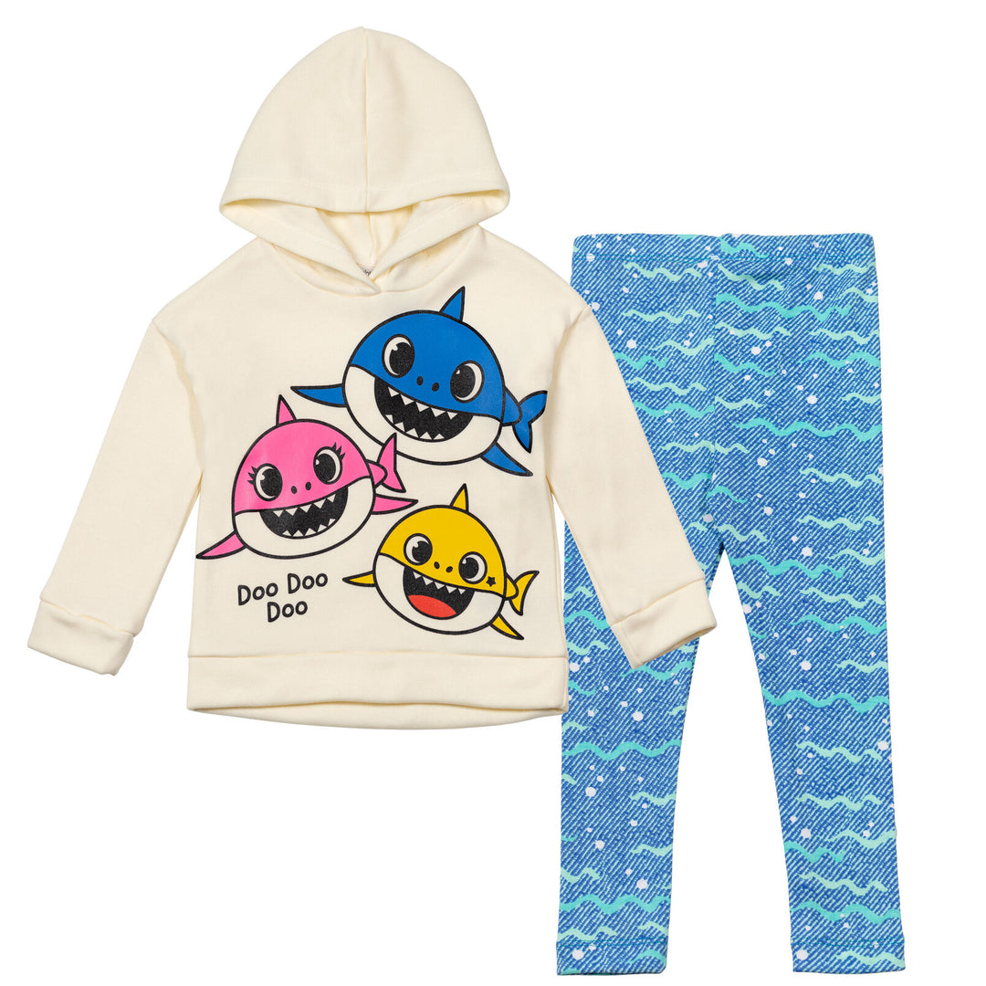 Pinkfong Baby Shark - Conjunto de sudadera con capucha y leggings de forro polar