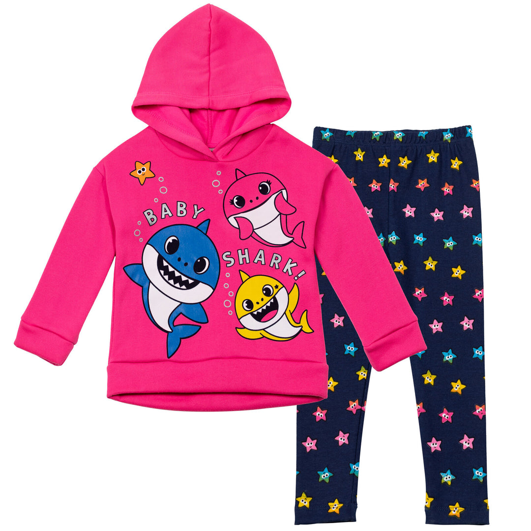 Pinkfong Baby Shark Pullover Fleece Hoodie and Leggings Outfit Set