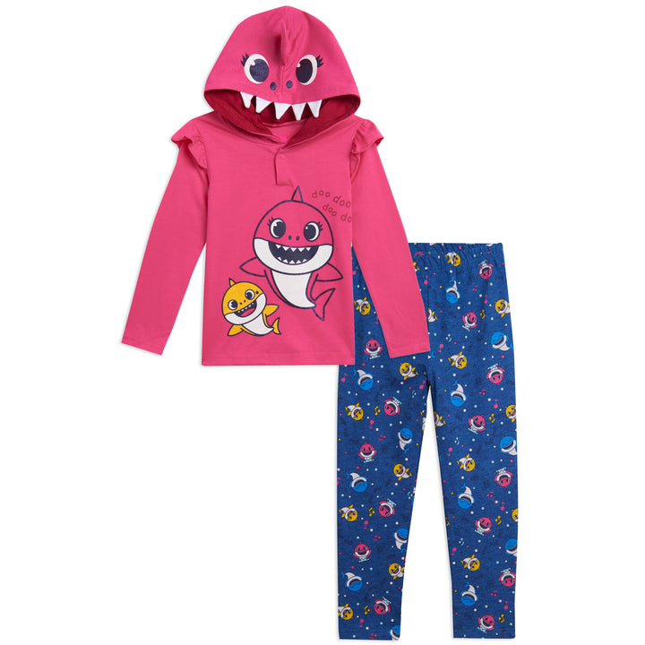 Pinkfong Baby Shark - Conjunto de sudadera con capucha y leggings de rizo francés