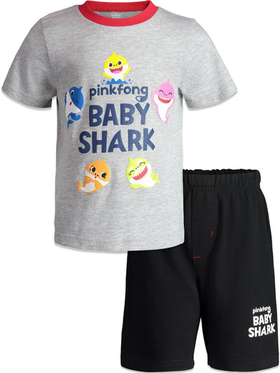 Conjunto de camiseta Pinkfong Baby Shark y pantalones cortos de felpa francesa