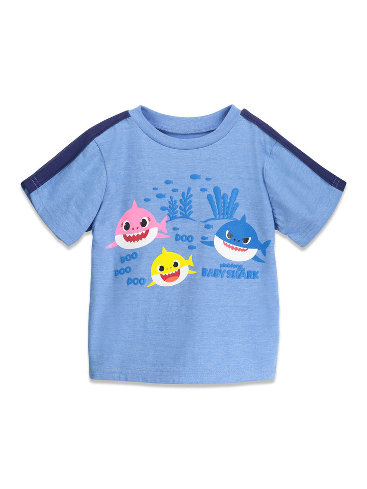 Conjunto de camiseta Pinkfong Baby Shark y pantalones cortos de felpa francesa