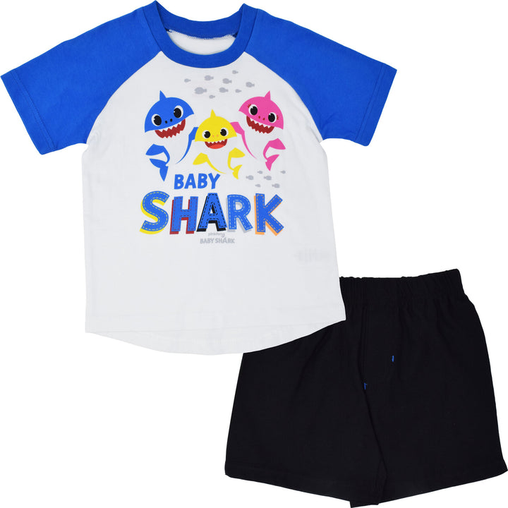 Conjunto de camiseta Pinkfong Baby Shark y pantalones cortos de felpa francesa