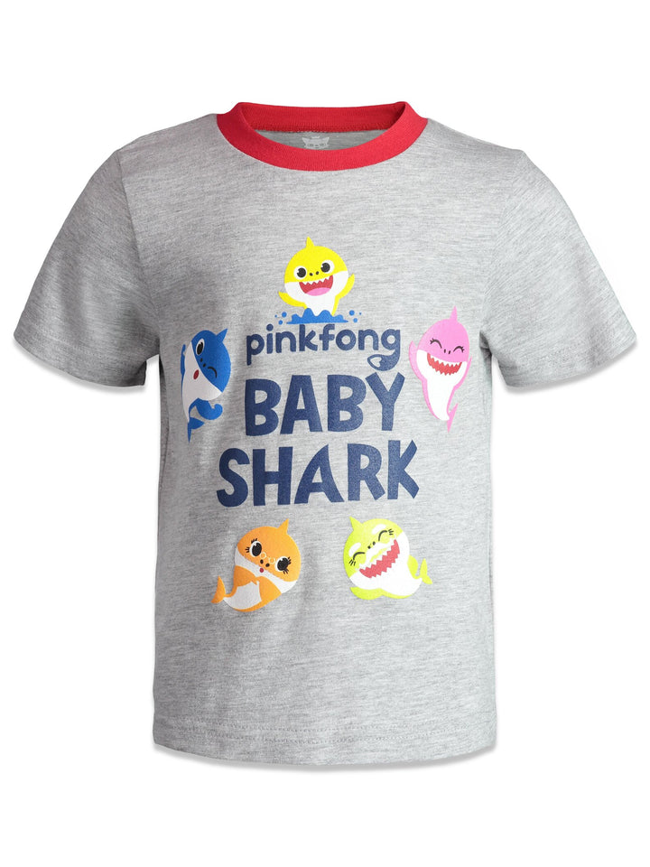 Conjunto de camiseta Pinkfong Baby Shark y pantalones cortos de felpa francesa