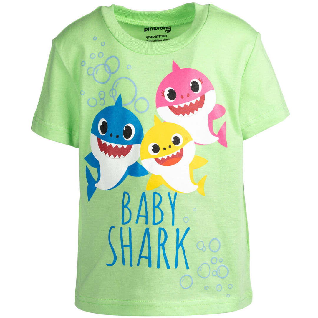 Conjunto de camiseta Pinkfong Baby Shark y pantalones cortos de felpa francesa