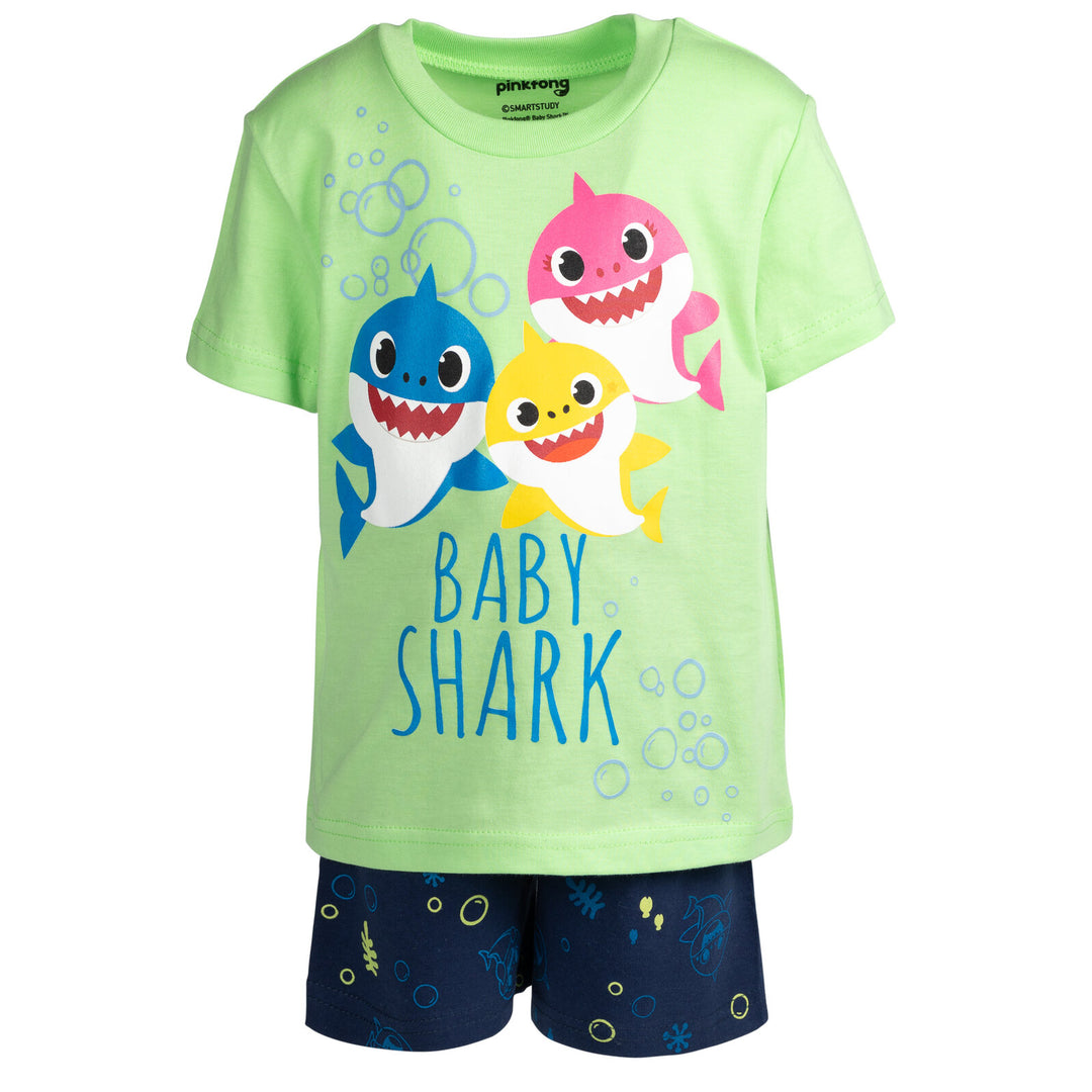 Conjunto de camiseta Pinkfong Baby Shark y pantalones cortos de felpa francesa