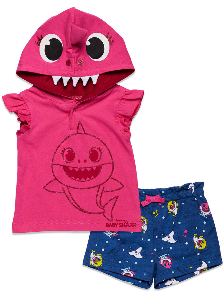 Pinkfong Baby Shark French Terry camiseta gráfica sin mangas y pantalones cortos de French Terry