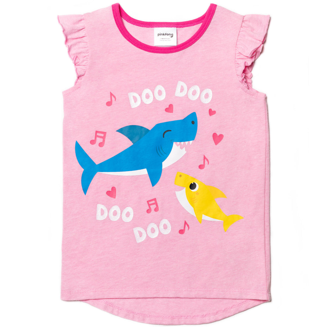 Pinkfong Baby Shark - Camiseta de manga larga y calzas de 4 piezas