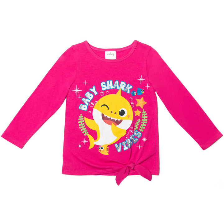 Pinkfong Baby Shark - Camiseta de manga larga y calzas de 4 piezas