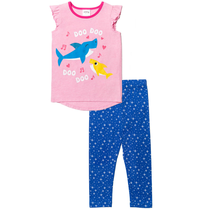 Pinkfong Baby Shark 4 Piece Short Long Sleeve T-Shirt and Leggings