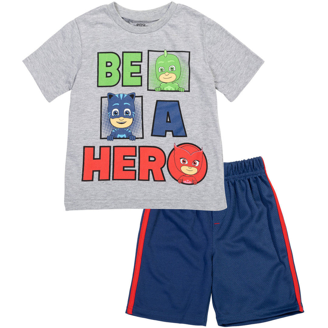 Conjunto de camiseta y pantalones cortos de malla de PJ Masks