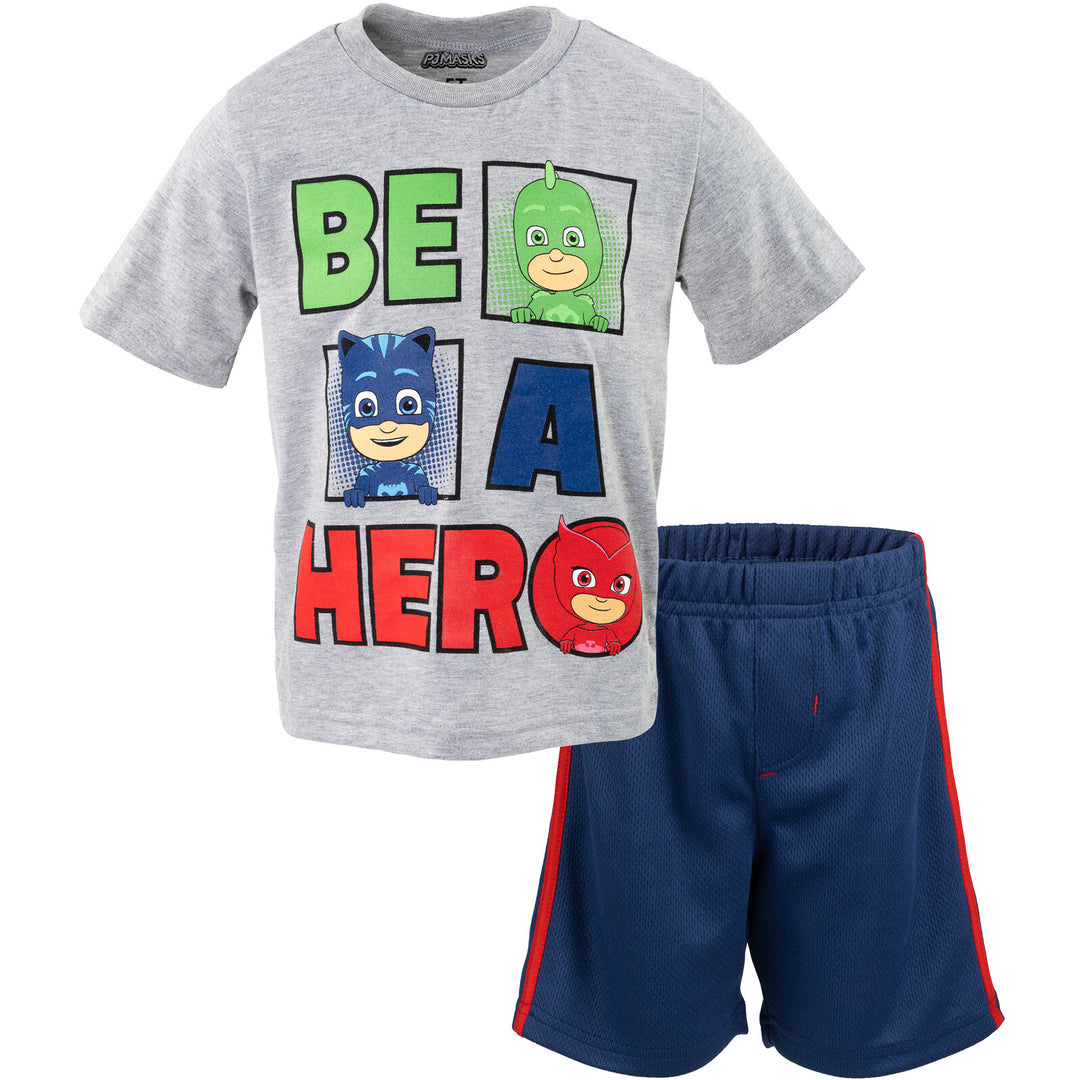 Conjunto de camiseta y pantalones cortos de malla de PJ Masks