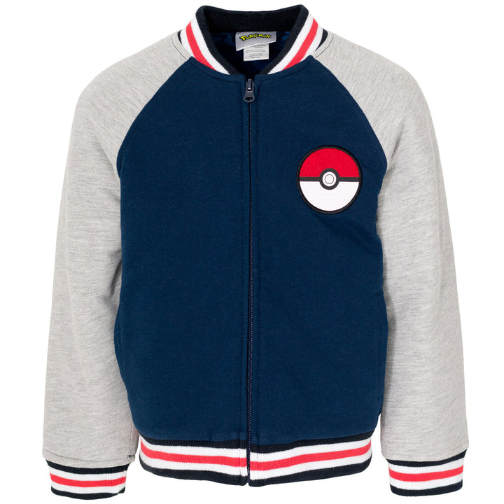 Pokemon French Terry Zip Up Varsity Bomber Jacket