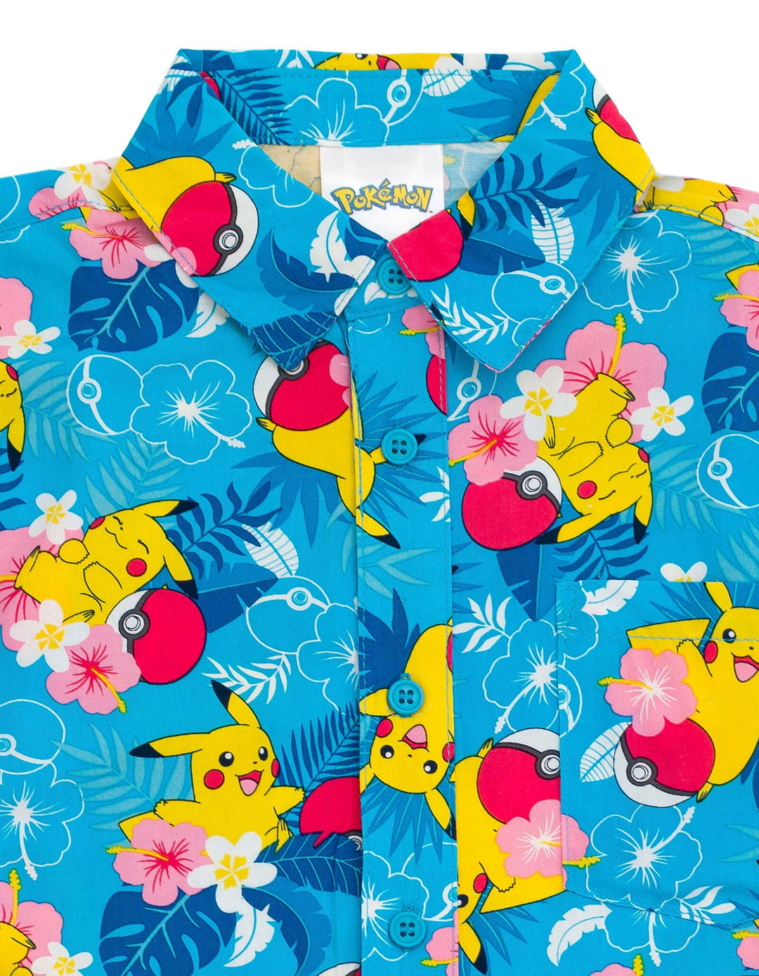 pokemon dress shirt Pokemon Pikachu Big Boys Matching Family Hawaiian Button Down Shirt Blue 8