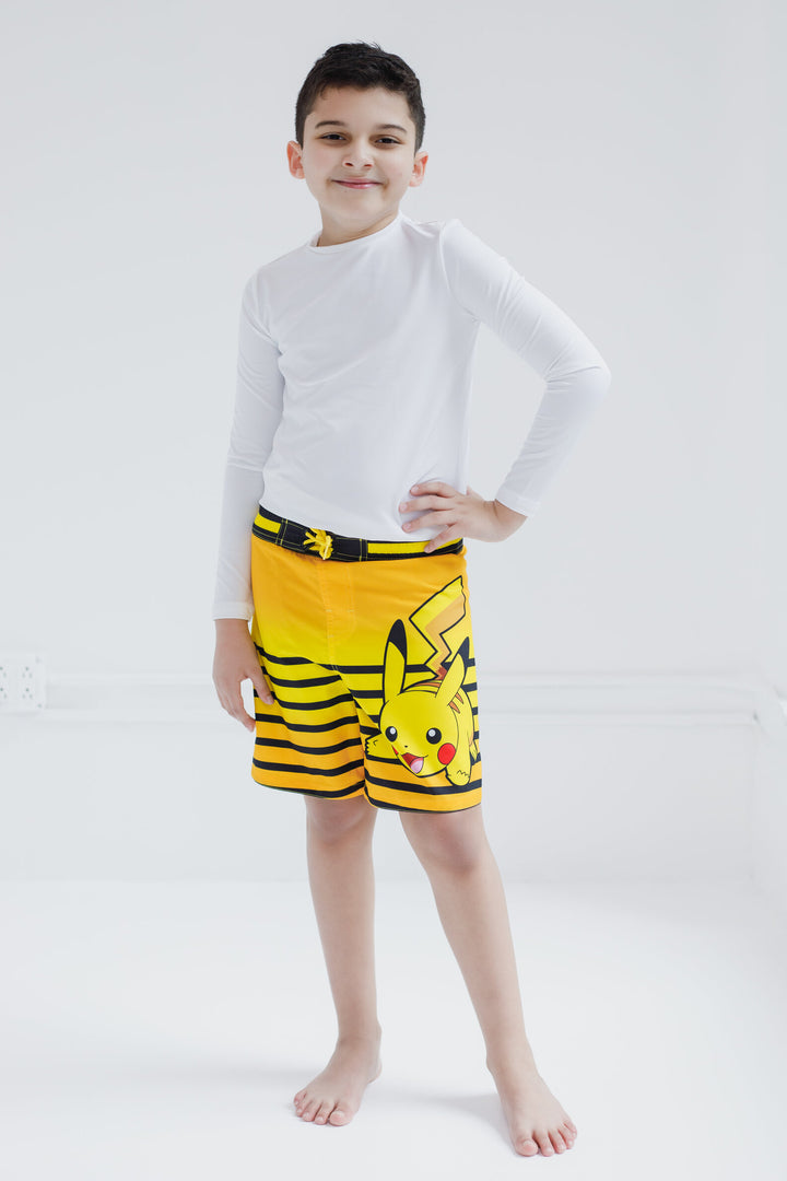 Pokemon Pikachu Compression UPF 50+ Swim Trunks Bathing Suit