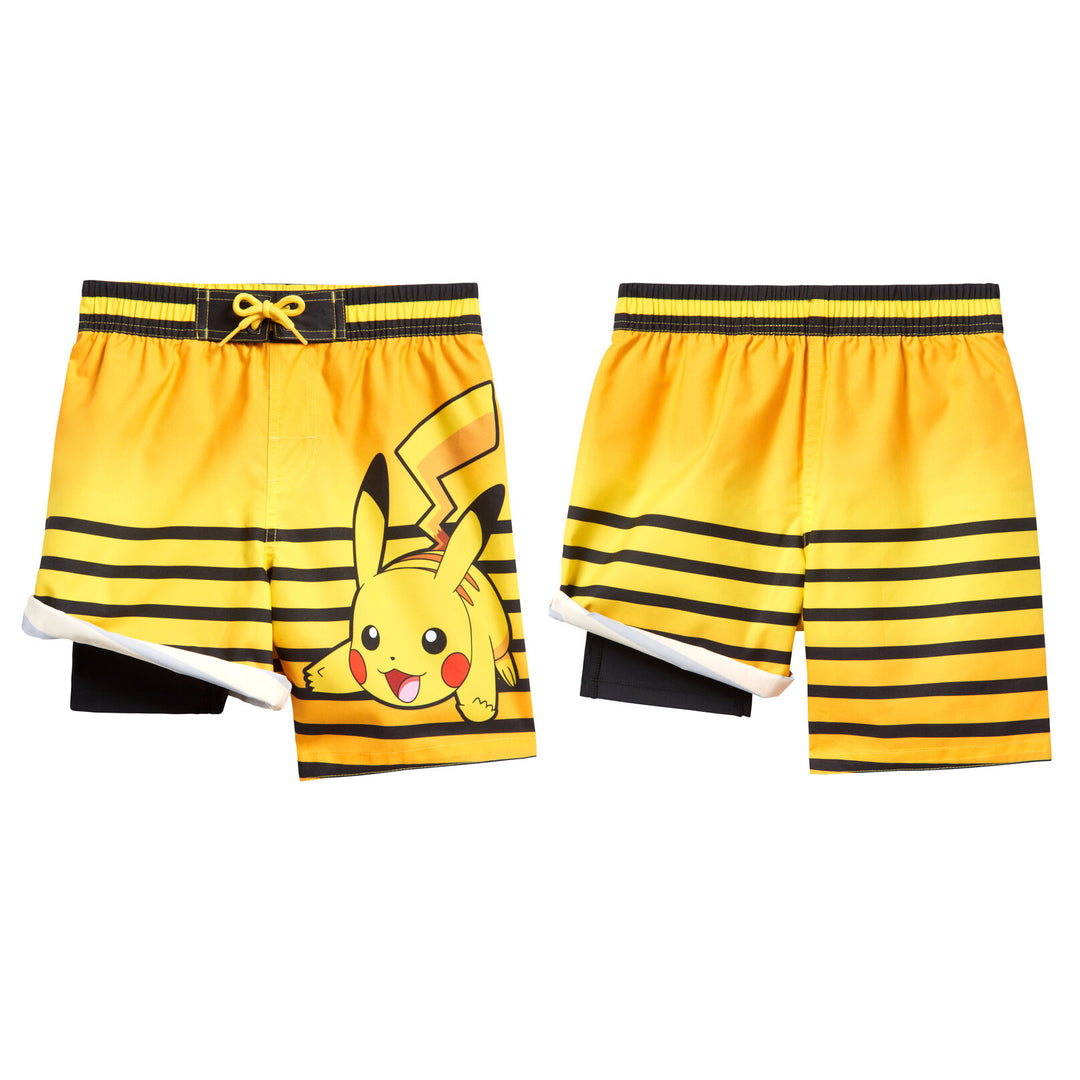 Pokemon Pikachu Compression UPF 50+ Swim Trunks Bathing Suit