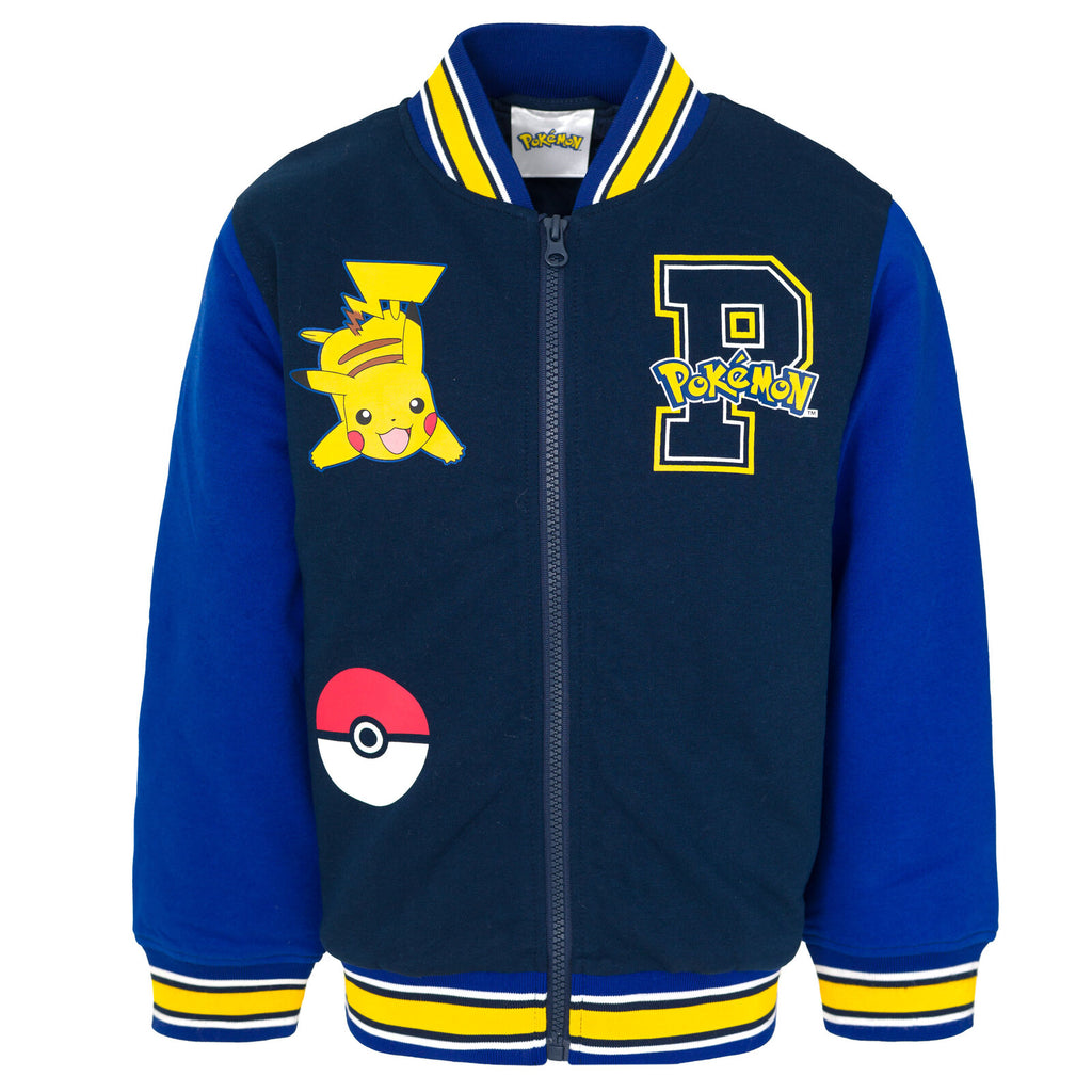 Pokemon Pikachu French Terry Varsity Zip Up Bomber Jacket – imagikids